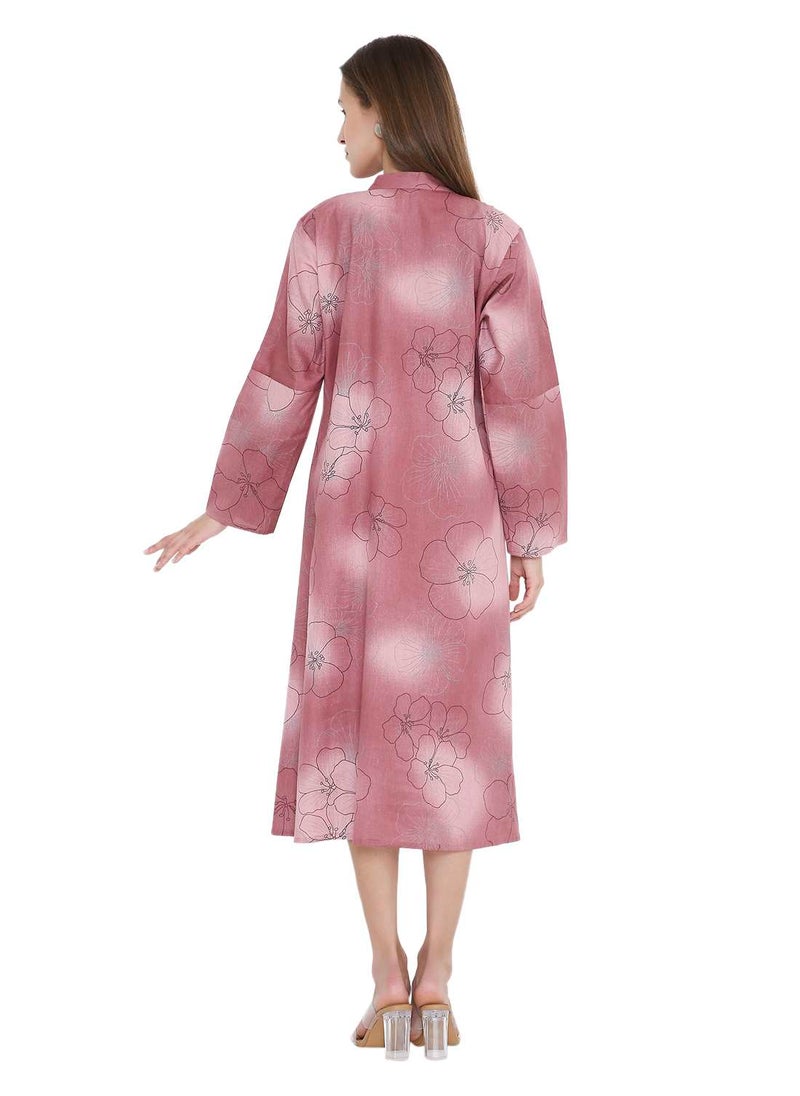 UNIQUE PRINTED SHORT FARASHA MODEST WEAR ARABIC KAFTAN JALABIYA DRESS