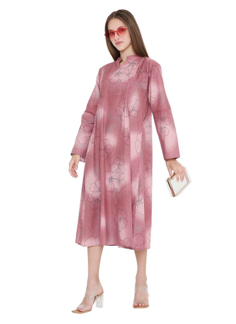 UNIQUE PRINTED SHORT FARASHA MODEST WEAR ARABIC KAFTAN JALABIYA DRESS