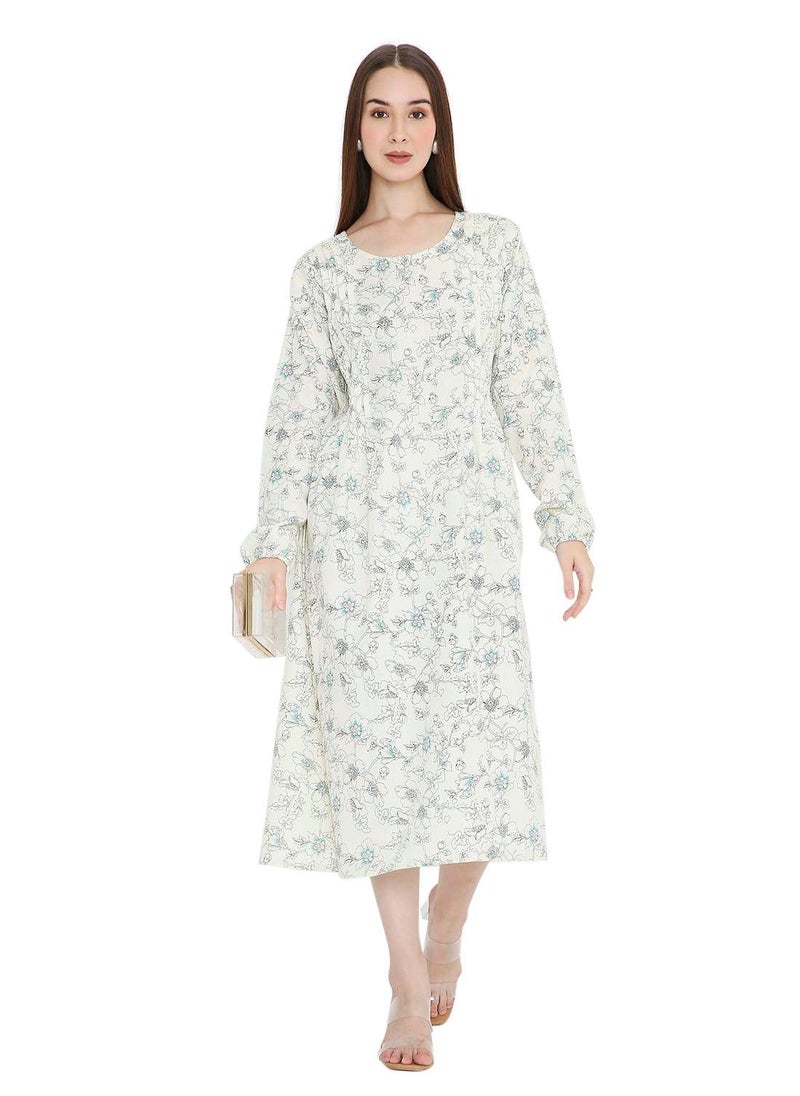 UNIQUE PRINTED SHORT FARASHA MODEST WEAR ARABIC KAFTAN JALABIYA DRESS