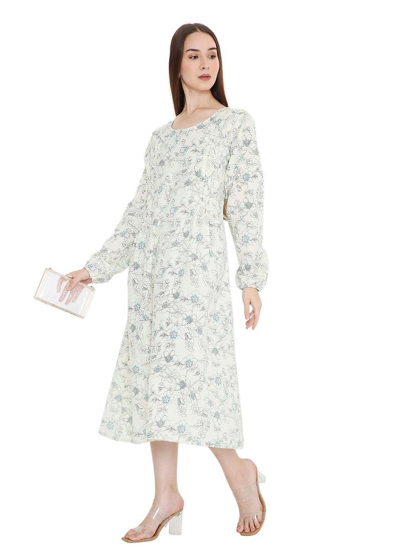 UNIQUE PRINTED SHORT FARASHA MODEST WEAR ARABIC KAFTAN JALABIYA DRESS