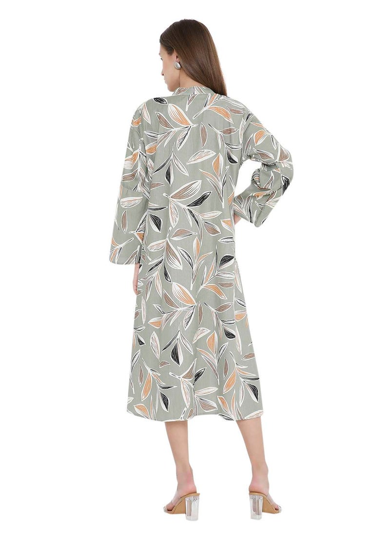 UNIQUE PRINTED SHORT FARASHA MODEST WEAR ARABIC KAFTAN JALABIYA DRESS