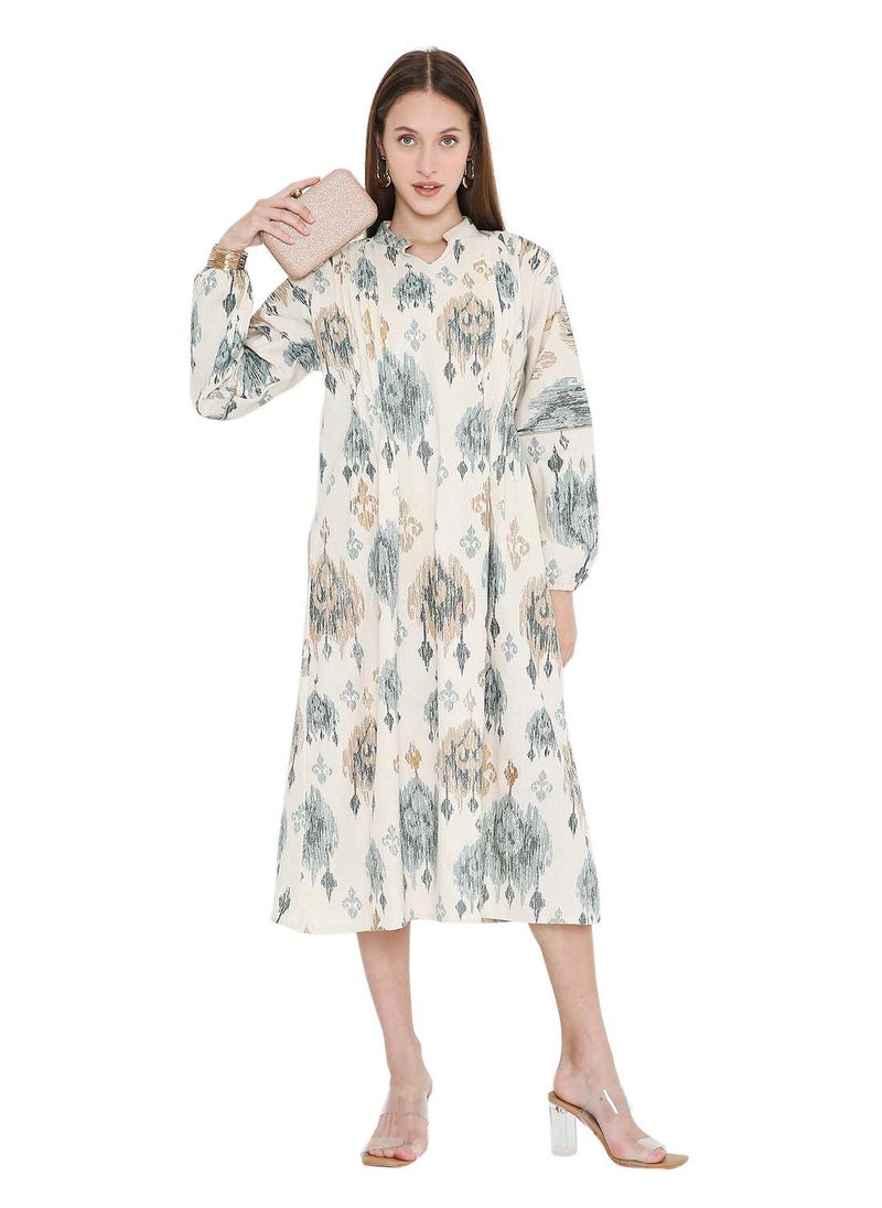 HIGH QUALITY SHORT PRINTED FARASHA ARABIC KAFTAN JALABIYA DRESS