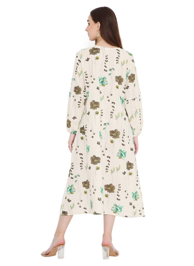 HIGH QUALITY SHORT PRINTED FARASHA ARABIC KAFTAN JALABIYA DRESS