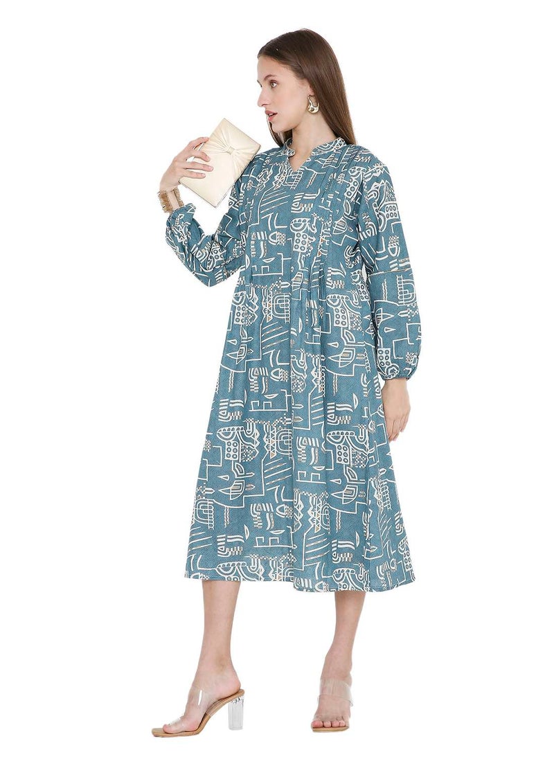 UNIQUE PRINTED SHORT FARASHA MODEST WEAR ARABIC KAFTAN JALABIYA DRESS