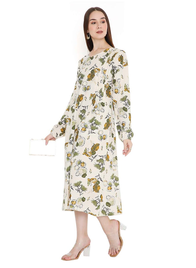 HIGH QUALITY SHORT PRINTED FARASHA ARABIC KAFTAN JALABIYA DRESS