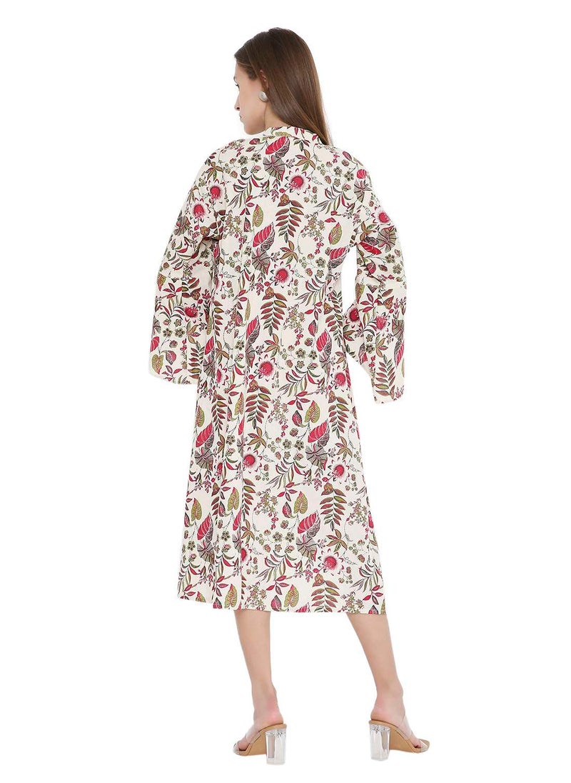 HIGH QUALITY SHORT PRINTED FARASHA ARABIC KAFTAN JALABIYA DRESS
