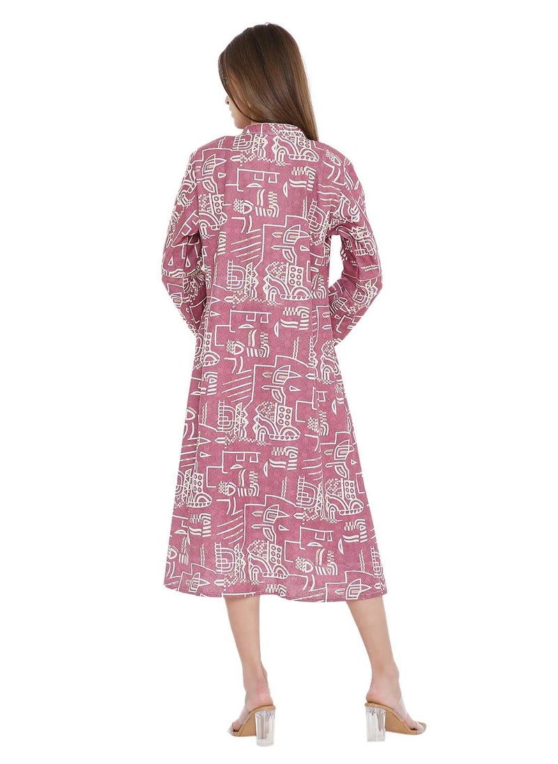UNIQUE PRINTED SHORT FARASHA MODEST WEAR ARABIC KAFTAN JALABIYA DRESS