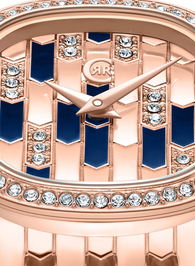 Women's Rose Gold Plated Rose Gold & Navy Dial Watch