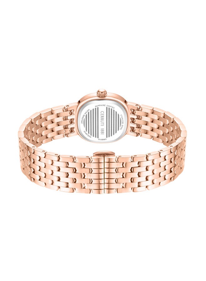 Women's Rose Gold Plated Rose Gold & Navy Dial Watch