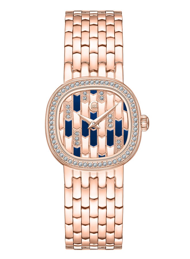 Women's Rose Gold Plated Rose Gold & Navy Dial Watch