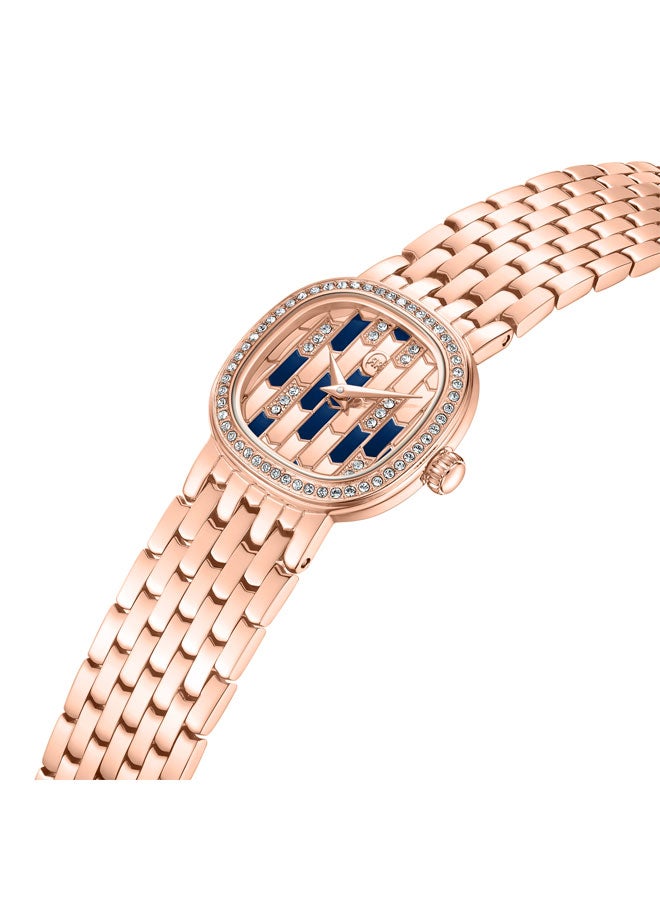 Women's Rose Gold Plated Rose Gold & Navy Dial Watch