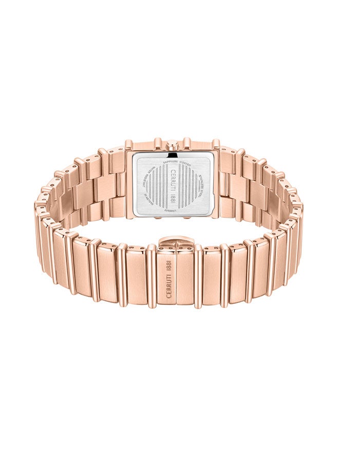 Women's Yellow Gold Plated Rose Gold Dial Watch