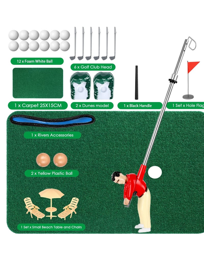 Mini Golf Games Indoor Mini Golf Toys Practice Equipment Golf Decompression Toys Funny Clubs Toys Golf Course Backyard Set Complete Mini Golf for Home Easy Set Up
