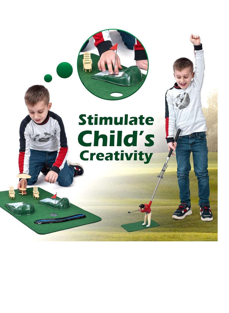 Mini Golf Games Indoor Mini Golf Toys Practice Equipment Golf Decompression Toys Funny Clubs Toys Golf Course Backyard Set Complete Mini Golf for Home Easy Set Up