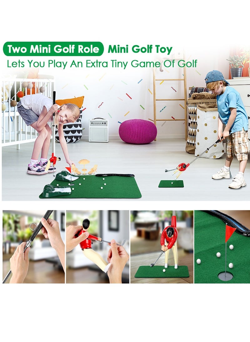 Mini Golf Games Indoor Mini Golf Toys Practice Equipment Golf Decompression Toys Funny Clubs Toys Golf Course Backyard Set Complete Mini Golf for Home Easy Set Up