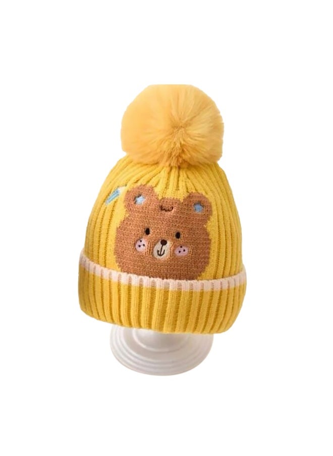 Yellow Ted Winter Cap Beanie & matching Neck Muffler 2pcs Set