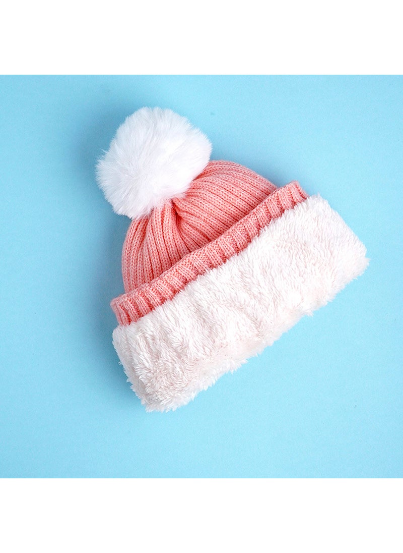 2Pcs Peach Unicorn Themed Beanie Winter Cap With Matching Long Style Neck Muffler For Kids