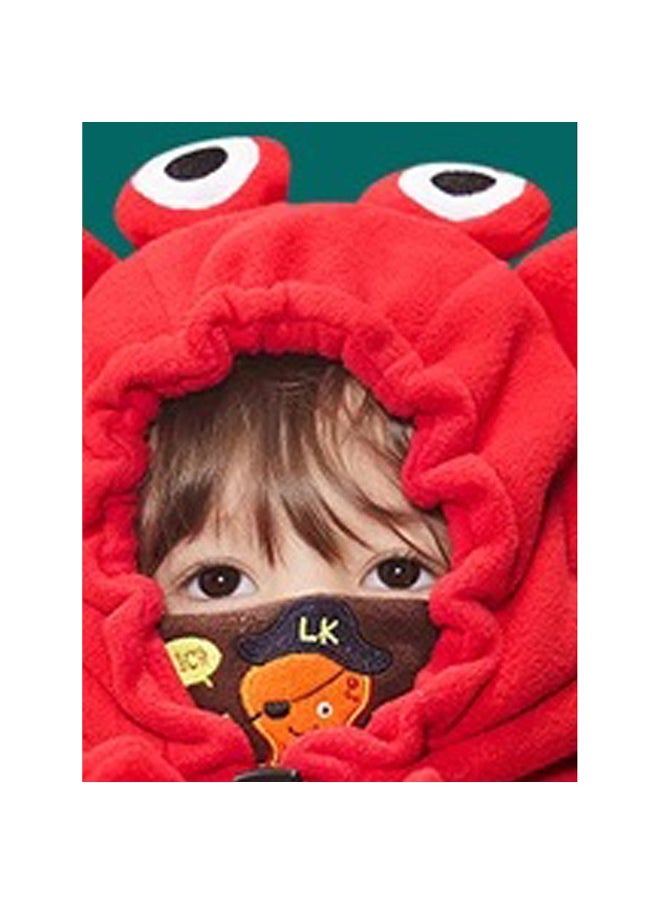 3dCrab theme  Fleece Winter Cap covering MouthNeck and Head for Minus degree Temperature5 yrs and above
