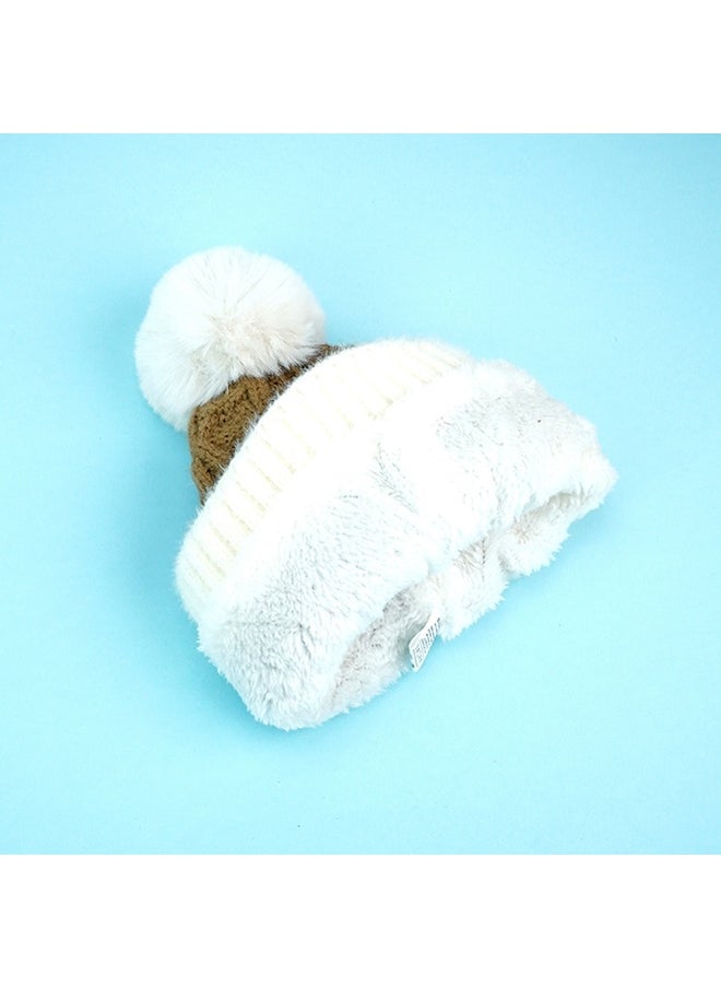 Brown Santa Christmas Themed Woolen Winter Cap Beanie For Kids