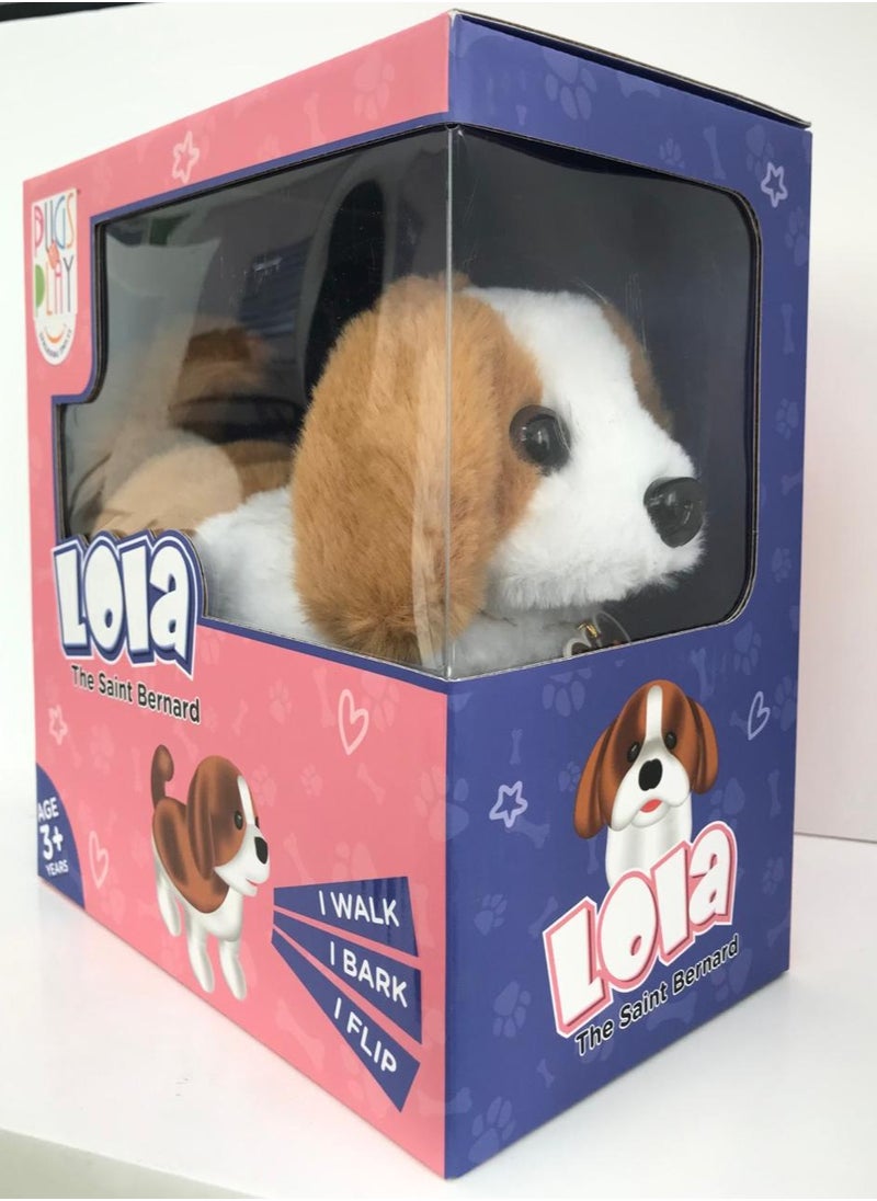 Pugs At Play Flipping Lola, Battery Operated | Soft Toy | Interactive Plush Toy | Gift for Kids and Adults