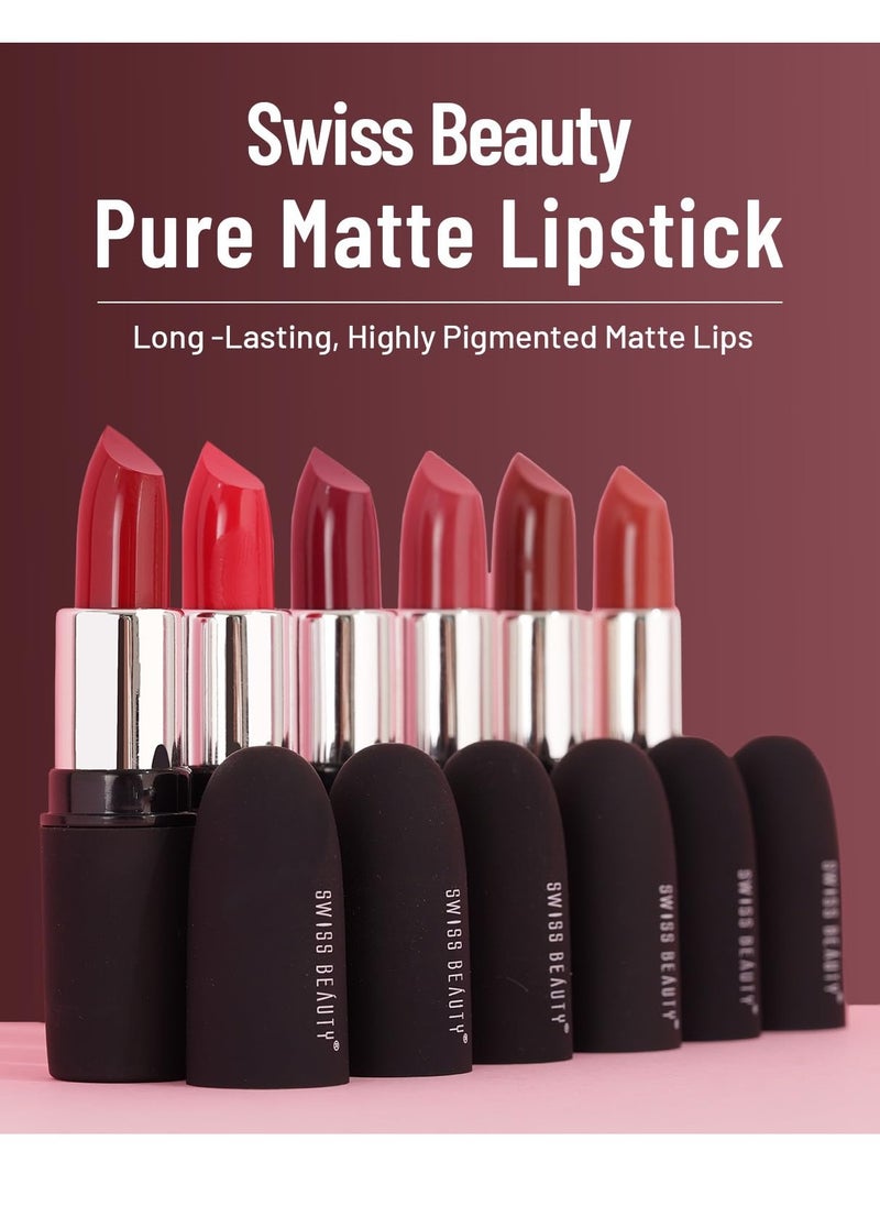 Swiss Beauty Pure Matte Lipstick Cafe Mocha 3.8G
