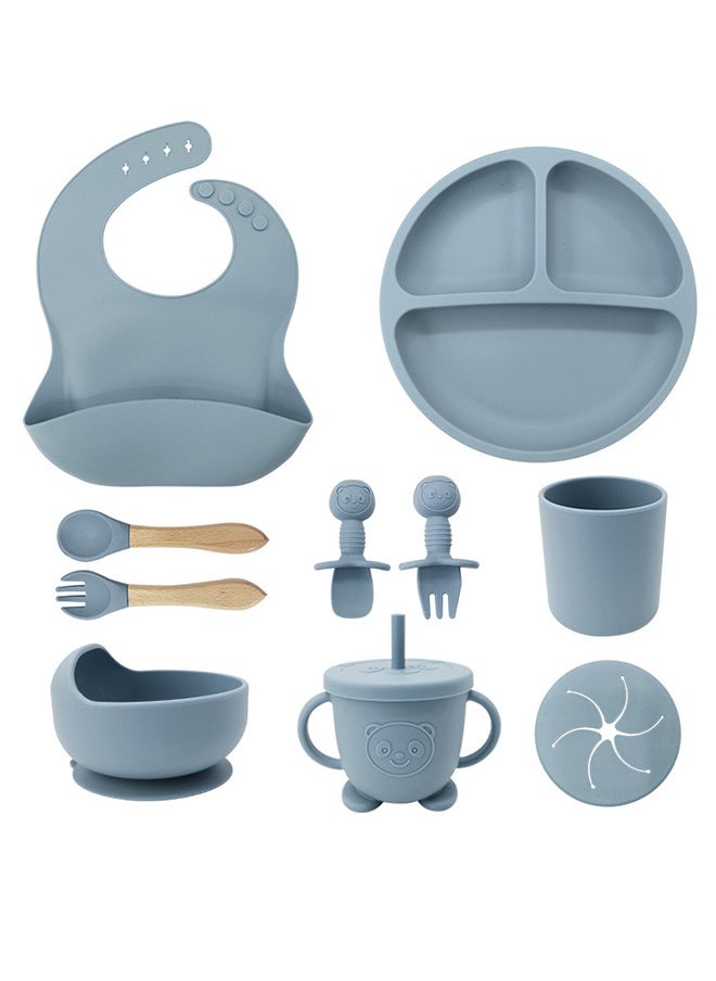 16-piece baby silicone tableware set - Blue