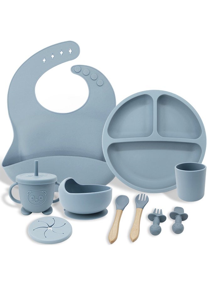 16-piece baby silicone tableware set - Blue