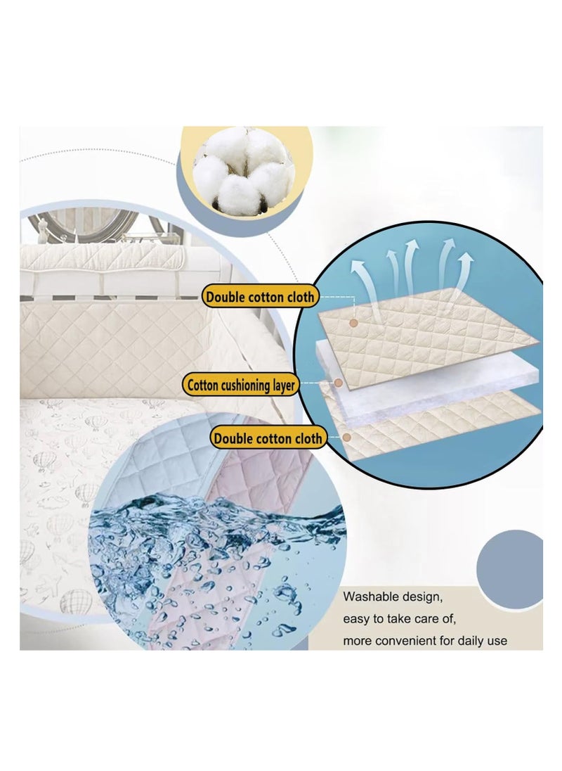 Baby Crib Rail Cover, Baby Cot Bumper, Soft Padding for Baby Cot Sides, Soft Anti Bite Padded Baby Crib Rail Cover, 2-Sided Cot Bed Bumper, Padded Cot Bumper,with Lashing Rope, Apricot 360 * 30CM