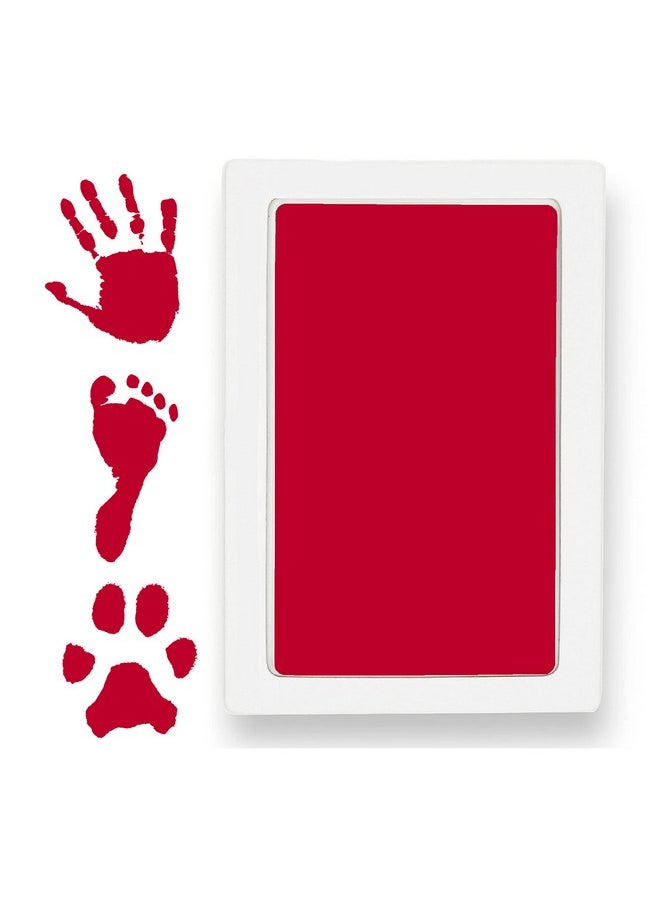 Clean Touch Ink Pad for Baby Handprints and Footprints - Inkless Infant Hand & Foot Stamp - Safe for Babies, Doesn’t Touch Skin - Perfect Family Memory or Gift - Red Print Kit by Tiny Gifts