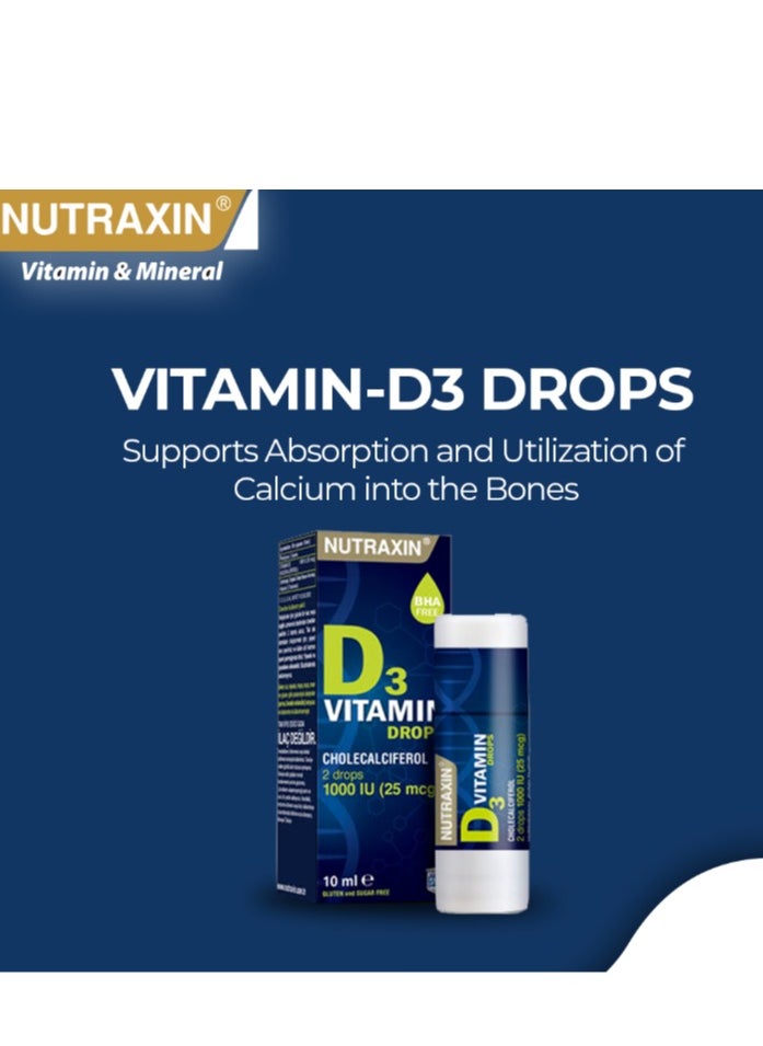 Vitamin D3 1000 IU Drops, BHA Free 10ml