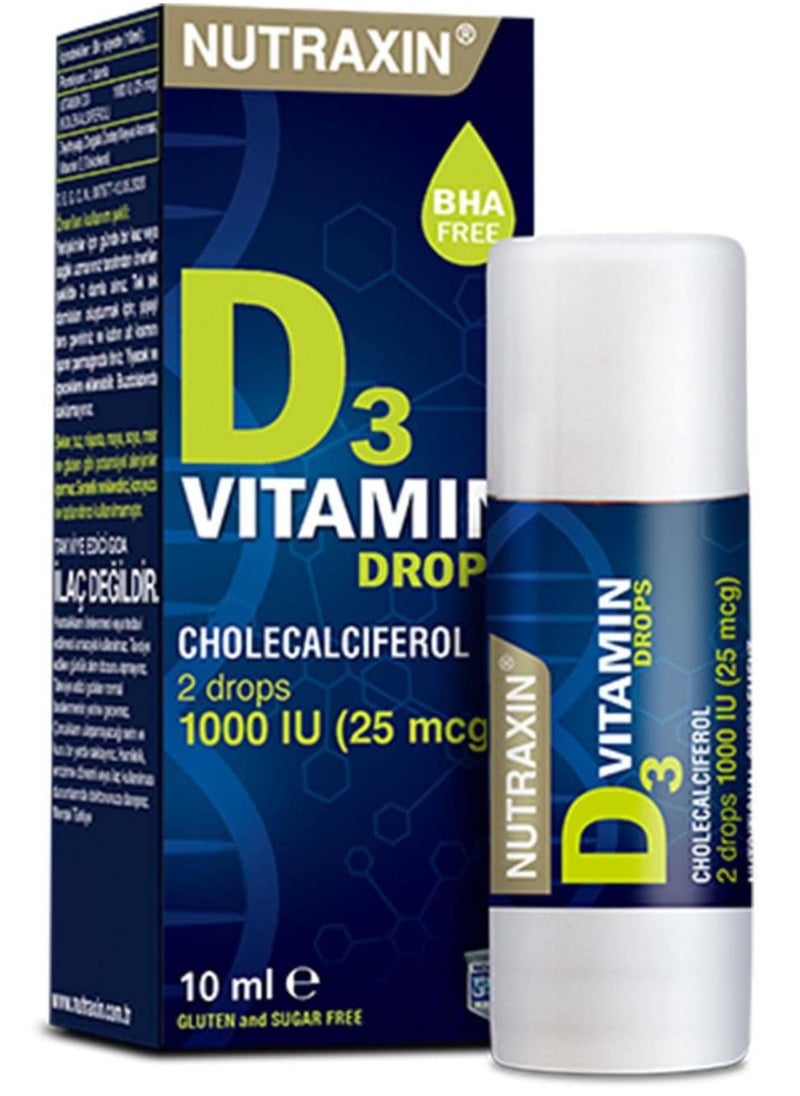 Vitamin D3 1000 IU Drops, BHA Free 10ml