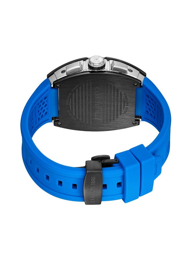Men's Ovaro Analog Black Watch Sapphire Coated Curve Glass And Silicone Strap 51mm Water Resistant 5 ATM - CIWGO0042401