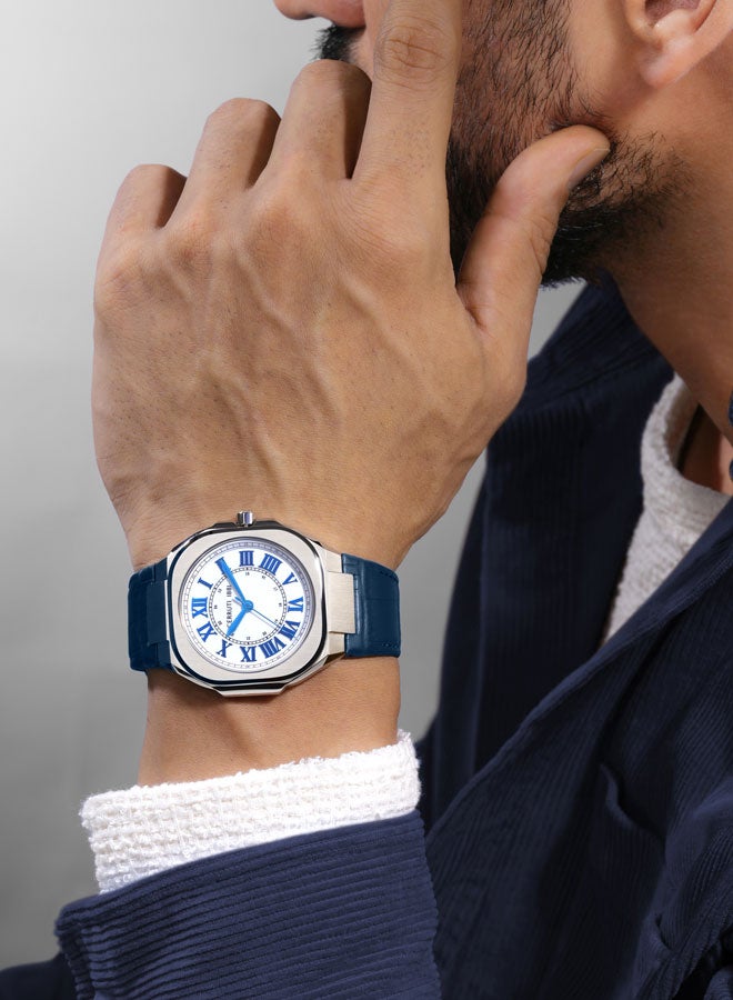 Men's Stainless Steel White Dial Watch