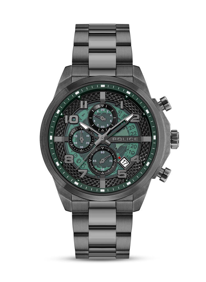 Men's Soul 44mm Multifunction Watch with Translucent Green Dial & 316L Stainless Steel Bracelet
