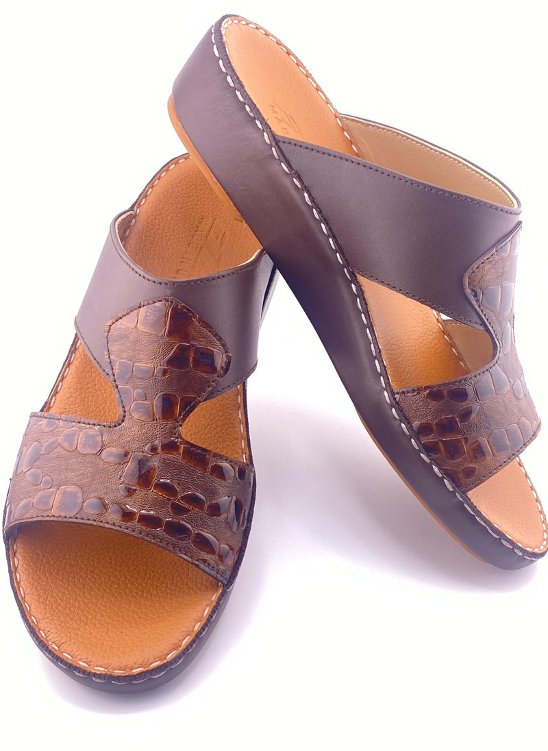 Premium Full Leather Arabic Sandals for Men | Handmade Genuine Leather Footwear
