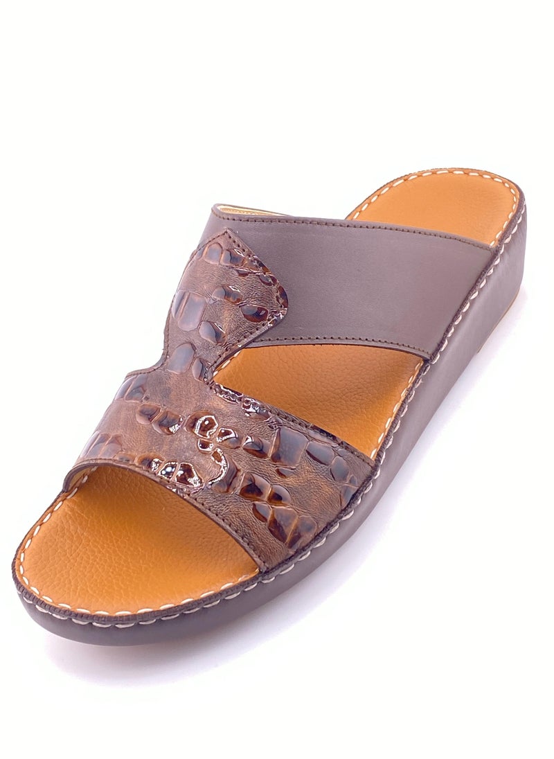 Premium Full Leather Arabic Sandals for Men | Handmade Genuine Leather Footwear