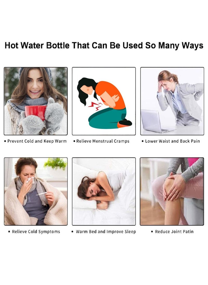 Electric Hot Water Bag for Pain Relief Heating Pad Hot Water Pillow for Neck Back Muscle Ache and Massage