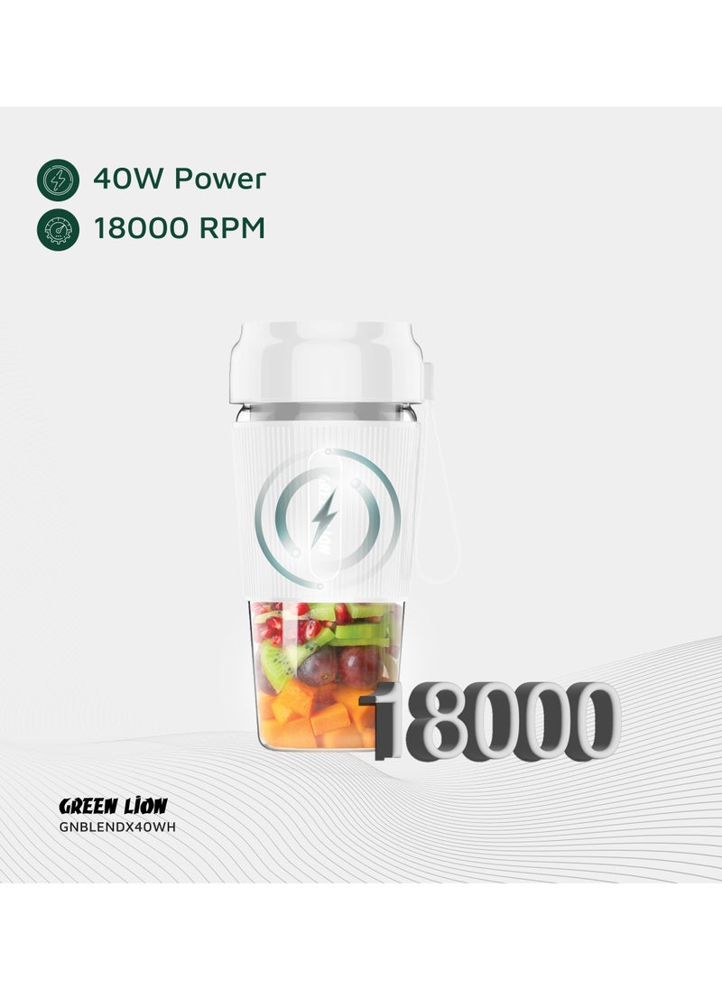 G-Blend X Portable Juicer 0.3L 40W / 18000 RPM / 30 Sec Operation / 6 Powerful Stainless-Steel Blades / 20 Times Blending - White