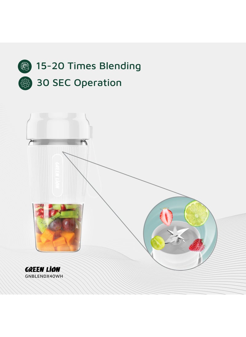 G-Blend X Portable Juicer 0.3L 40W / 18000 RPM / 30 Sec Operation / 6 Powerful Stainless-Steel Blades / 20 Times Blending - White