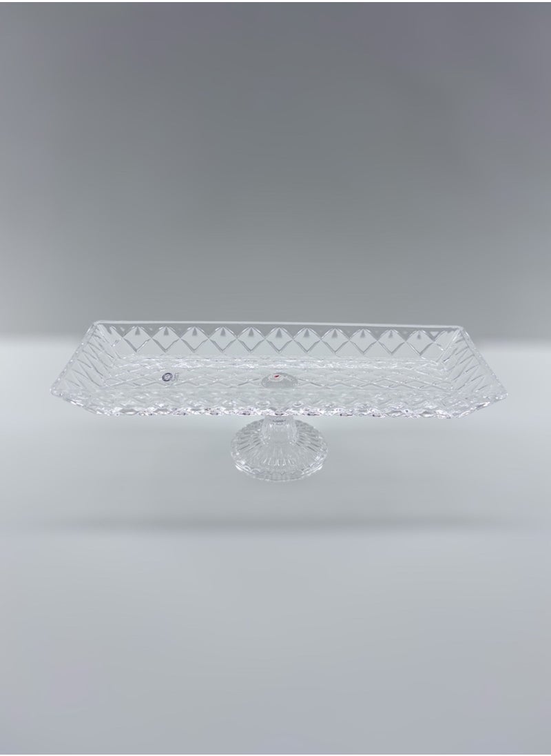 Gift Kafes Design Serving Plate With Stand Handmade Glass