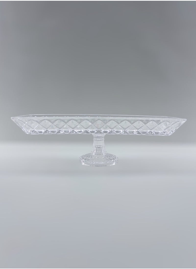 Gift Kafes Design Serving Plate With Stand Handmade Glass