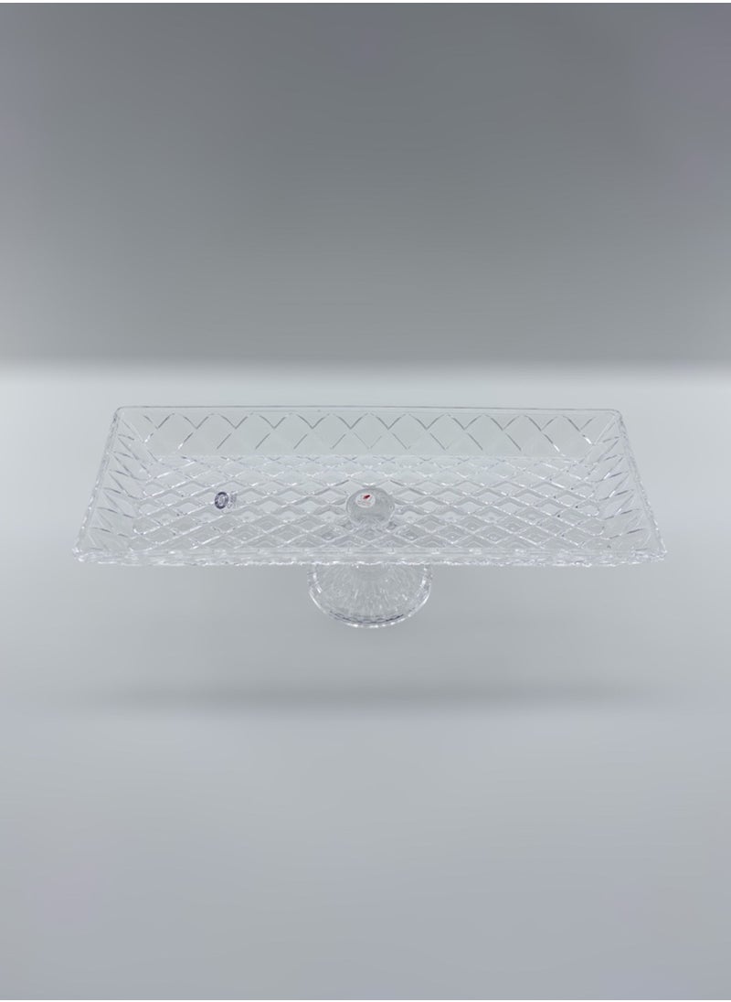 Gift Kafes Design Serving Plate With Stand Handmade Glass