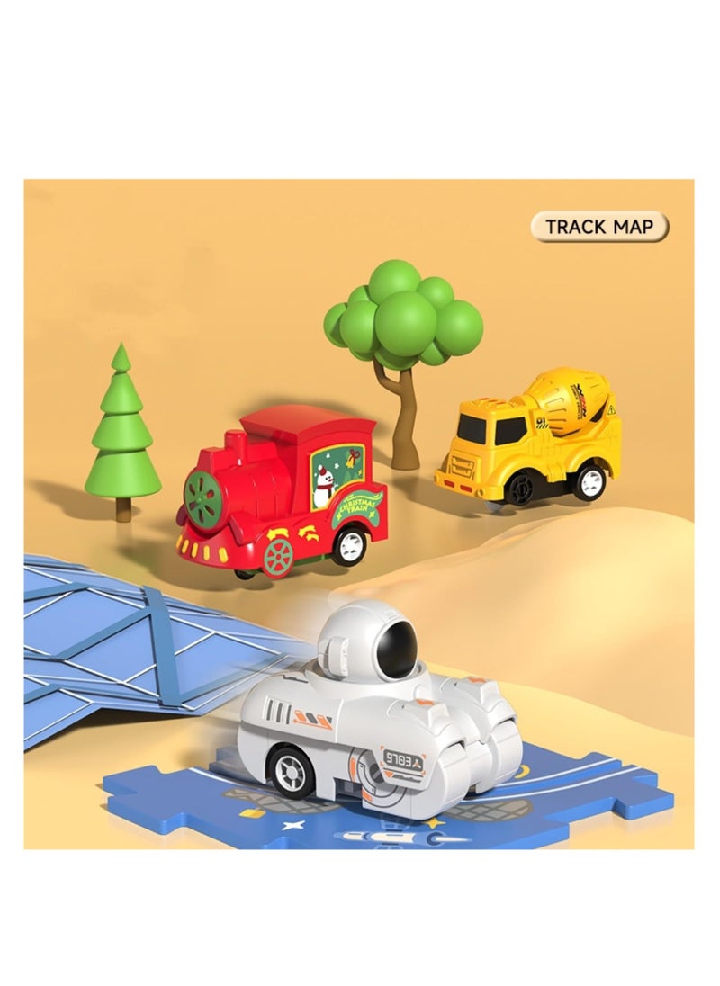 Space-Themed Puzzle Car Track Set for Kids - Educational Play Vehicles and Race Track Toy for Boys Aged 2-6 - Perfect Birthday Gift for Young Racers!