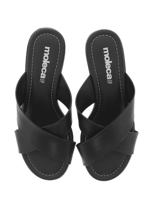 Moleca Ladies Wedge Sandals Black | Made In Brazil