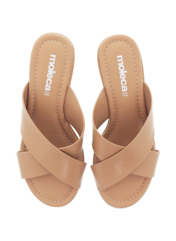 Moleca Ladies Wedge Sandals Nude | Made In Brazil