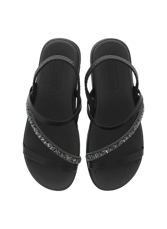 Moleca Ladies Sandals With Back Strap Black | Made In Brazil