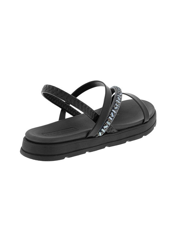 Moleca Ladies Sandals With Back Strap Black | Made In Brazil