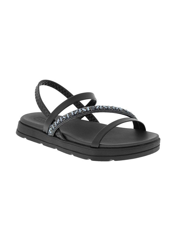 Moleca Ladies Sandals With Back Strap Black | Made In Brazil