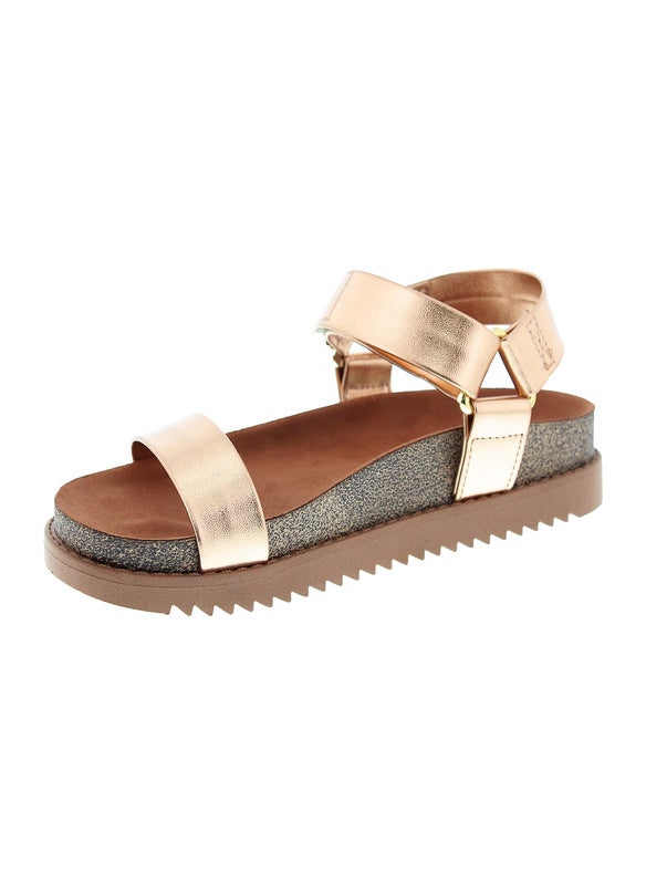 Moleca Ladies Sandals With Back Strap Rose Gold | Made In Brazil