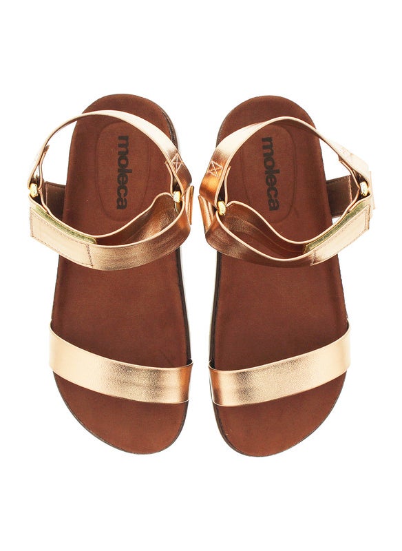 Moleca Ladies Sandals With Back Strap Rose Gold | Made In Brazil